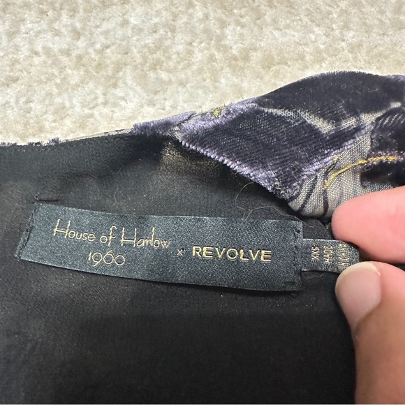 House of Harlow 1960 x REVOLVE Juniper Mini Dress Purple Lace Deep Plunge Chic - Picture 5 of 11